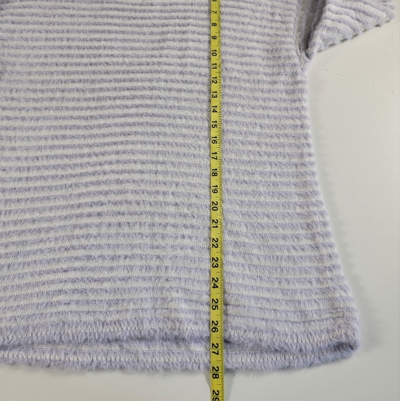 Chicos Zenergy mock neck Sweater tunic Furry purple striped soft stretch 1 (m) - Picture 8 of 8